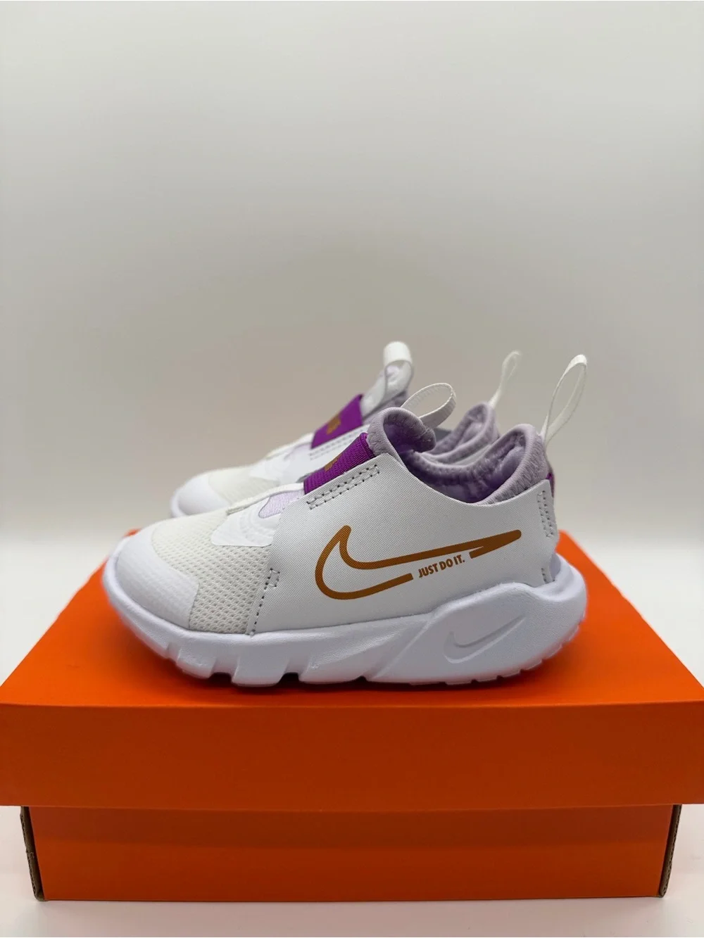 Nike Flex Runner 2 TD White Metallic DJ6039-101 Size 2C